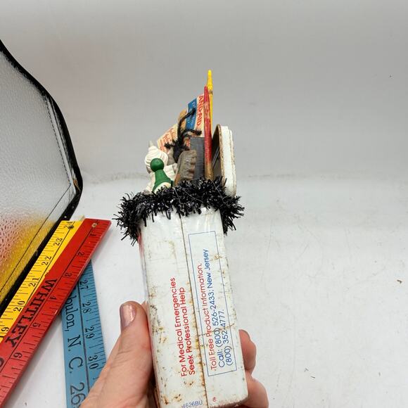 Halloween Decor Assemblage - Mummy in Bandage Tin - Picture 5 of 11